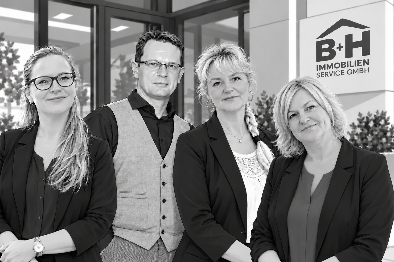 Das Beraterteam von BH Immo im Büro in Bitterfeld-Wolfen
