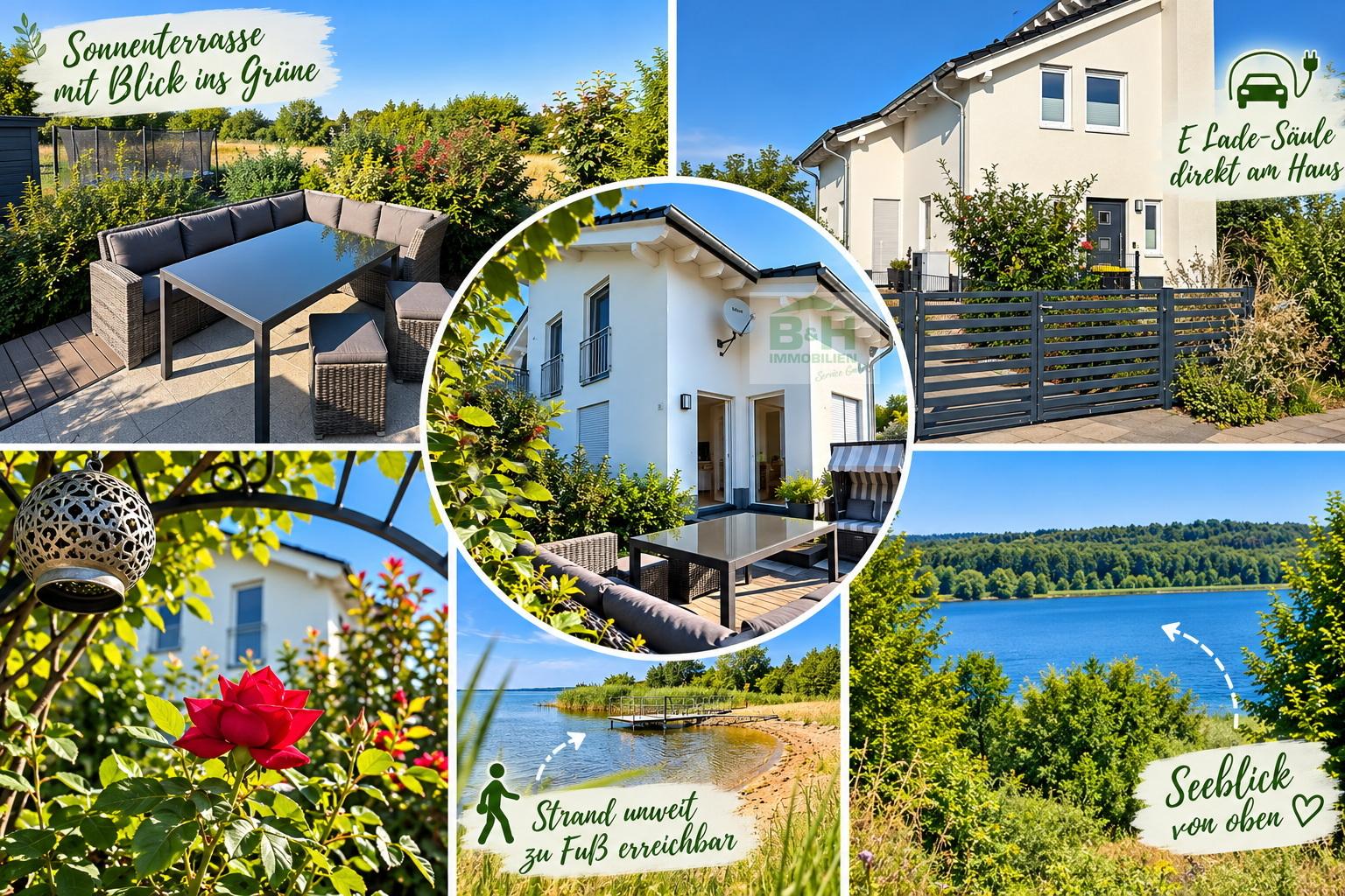 Einfamilienhaus mit Seeblick zur Goitzsche Dauerwohnen zur Miete in Pouch mit Einbauküche Baujahr 2019
